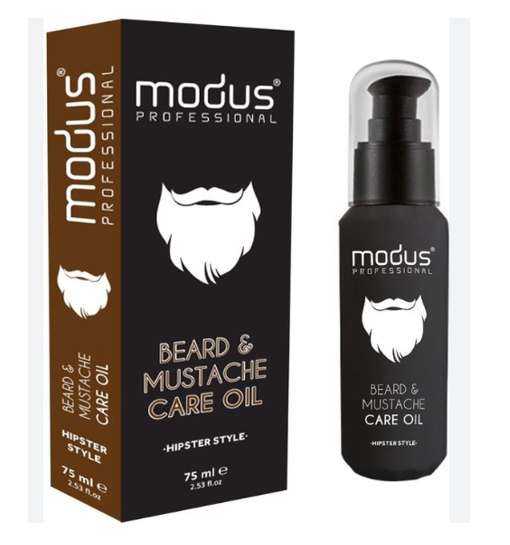 Boite et flacon d'huile de soin barbe et moustache Modus Professional